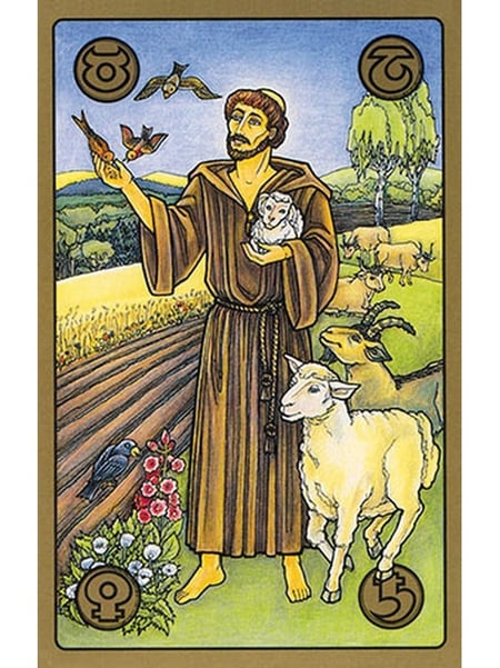Carte de la "responsabilité de la création", représentant St François d'Assise